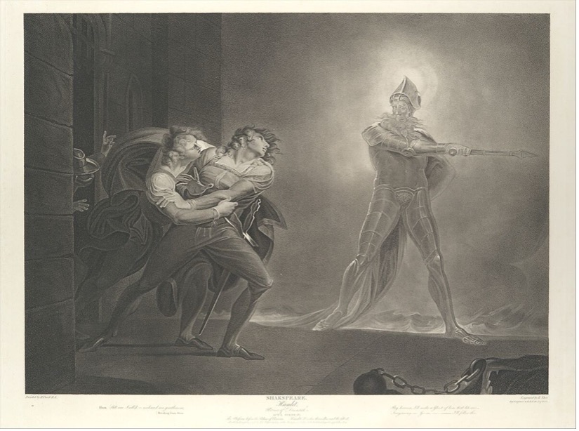 Henry Fuseli, “Hamlet, Horatio, Marcellus and the Ghost” (1796)